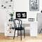 White MDF Folding Sewing Table with Storage Shelves and Wheels for Small Spaces